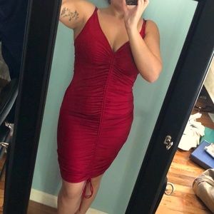 Red Thin strapped dress